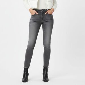 Adriano Goldshmeid Gray Farrah Skinny High Rise Ankle Distress Hem Jeans 27